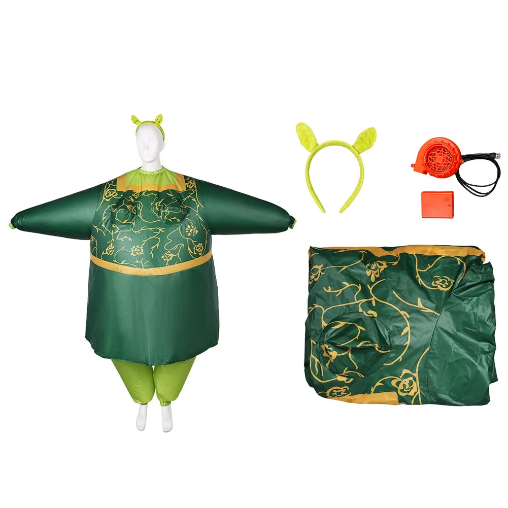 Inflation Pump Shrek Cosplay Inflatable Clothing Costume Monster Fiona Hair Band Party Outfits for Adult Halloween Carnival Suit view 6