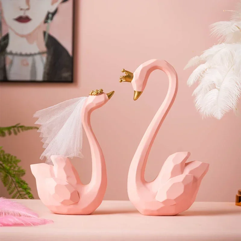 זוג פיגורי תרנגולת מינימליסטיים מודרניים לחדר חתונה, סלון, חדר שינה, קישוט ארון יין, מתנות נישואין