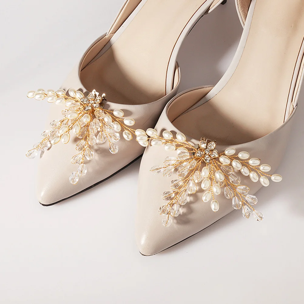 

2pcs Shoe Clips Wedding Bridal Shoes Elegant Decorative Buckles Fashion Jewelry Accessories Embellishments Pump Heel Sandal