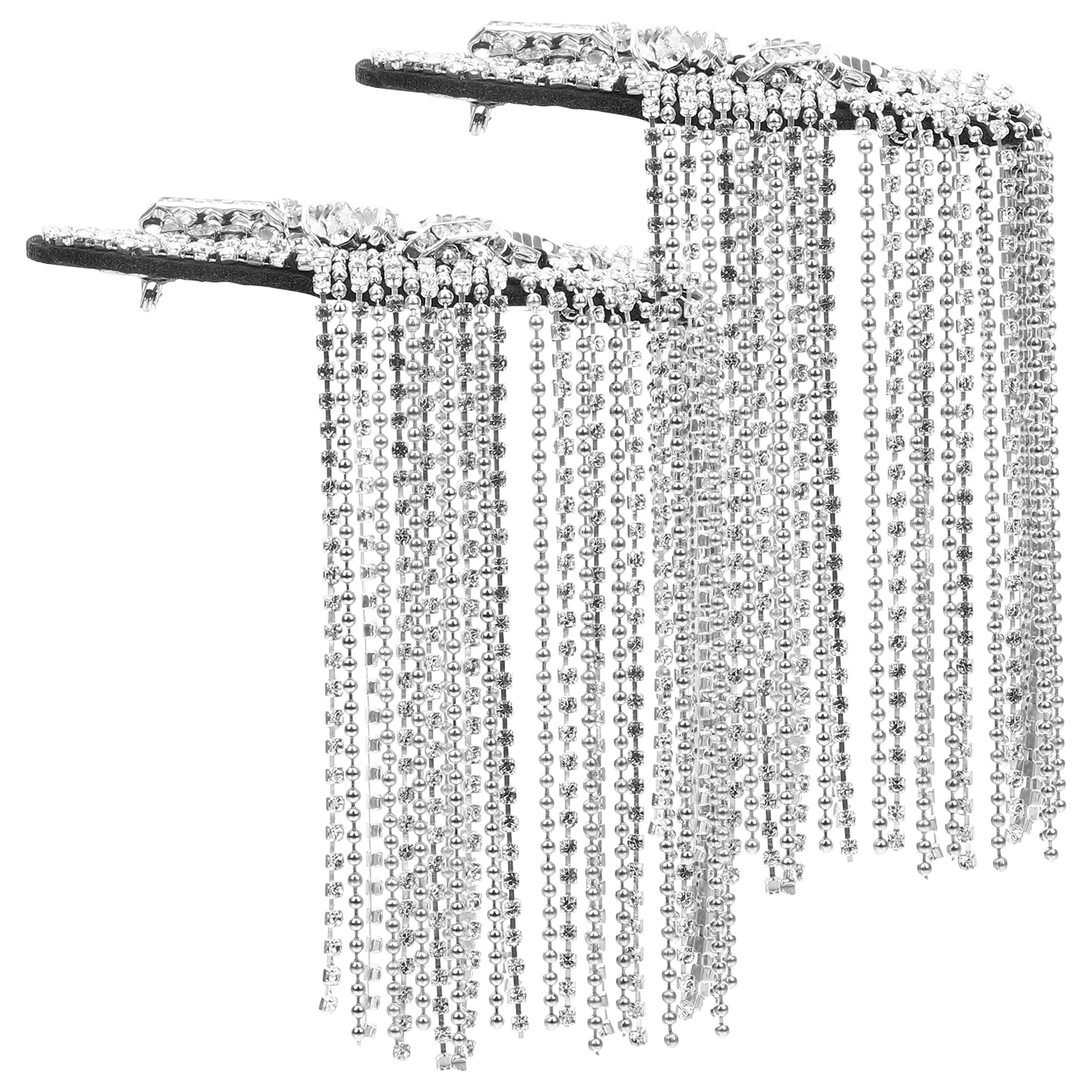 

2Pcs Tassel Chain Shoulder Epaulets Rhinestone Epaulettes Applique Arm Decoration for Women Men Vintage Metal Tassel Chain