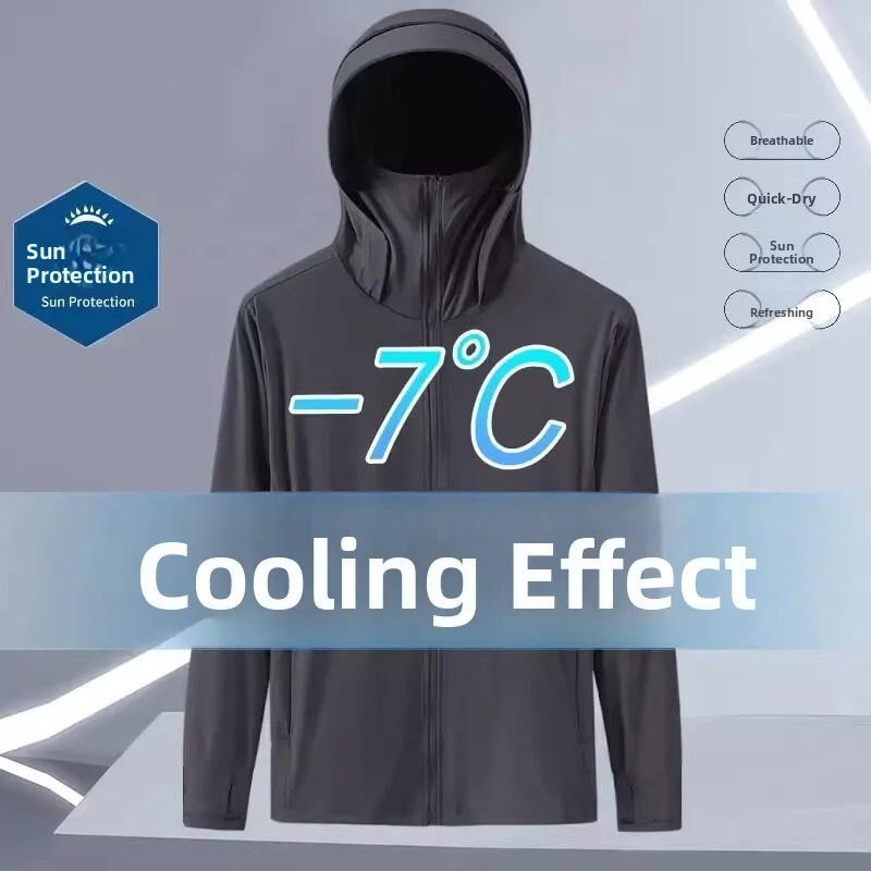 Sun Protection Mesh Ice Silk Jacket Loose Fit Quick Dry Workwear for Men Breathable Summer Outerwear Casual Style