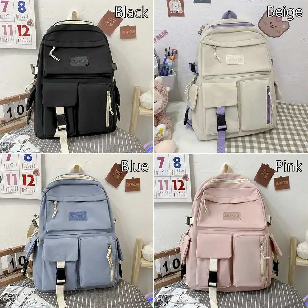 حقيبة ظهر عصرية من النايلون قابلة للتنفس حقيبة مدرسية ملونة كورية متعددة الوظائف ذات سعة كبيرة حقيبة ظهر جامعية للمراهقين #2