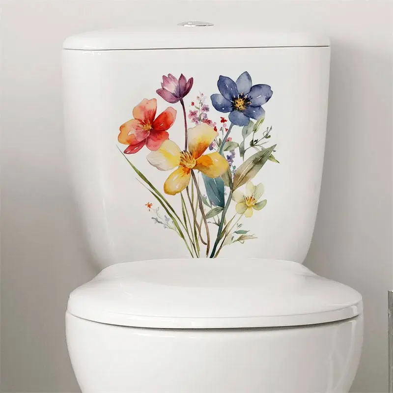 M444 Wunderschöner Blumenstrauß Wandaufkleber Badezimmer Toilette Dekor Wohnzimmer Schrank Kühlschrank Home Dekoration Aufkleber – Detail 2