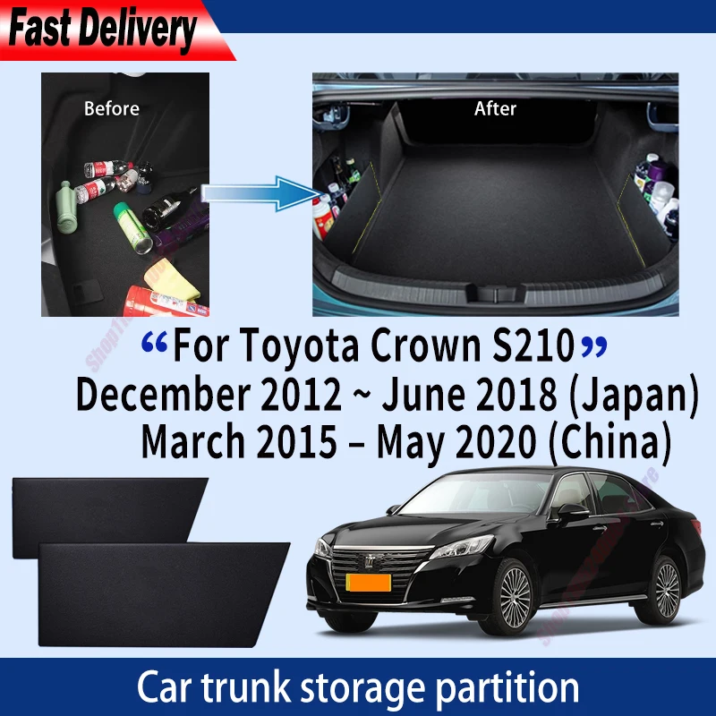 For Toyota Crown S210 2015~2020 Car Trunk Storage Partition Multifunction Storage Box Auto Interior Accessories 2016 2017 2018