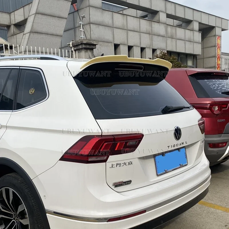 Rear Roof Trunk Lid Car Tuning Spoiler Wings For Volkswagen VW Tiguan L 2017 2018 2019-2023 Carbon Fiber Black White ABS Plastic