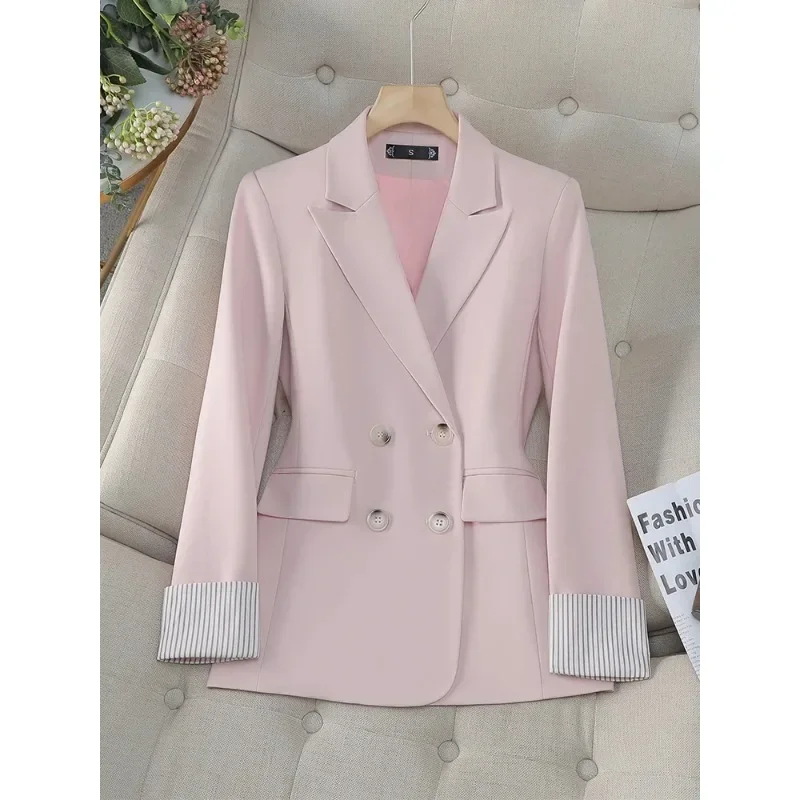 

New Arrival Fashion Women Casual Blazer Ladies Pink Khaki Black Female Long Sleeve Solid Jacket Coat For Autumn Winter