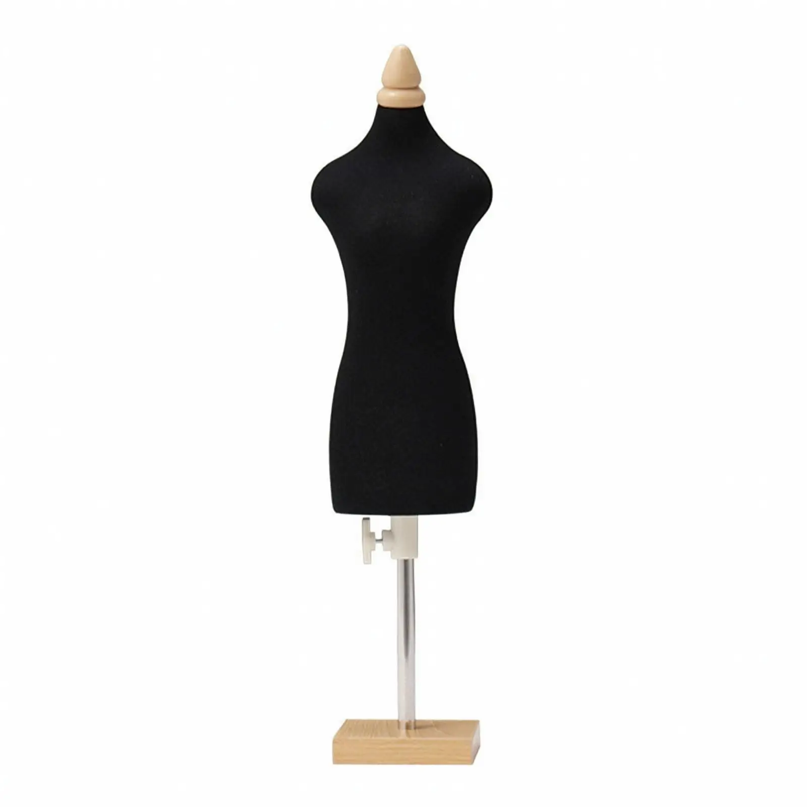 Pinnable Dress Form Mannequin Black Cotton Cover for Sewing with Adjustable Metal Post Tailor Tool