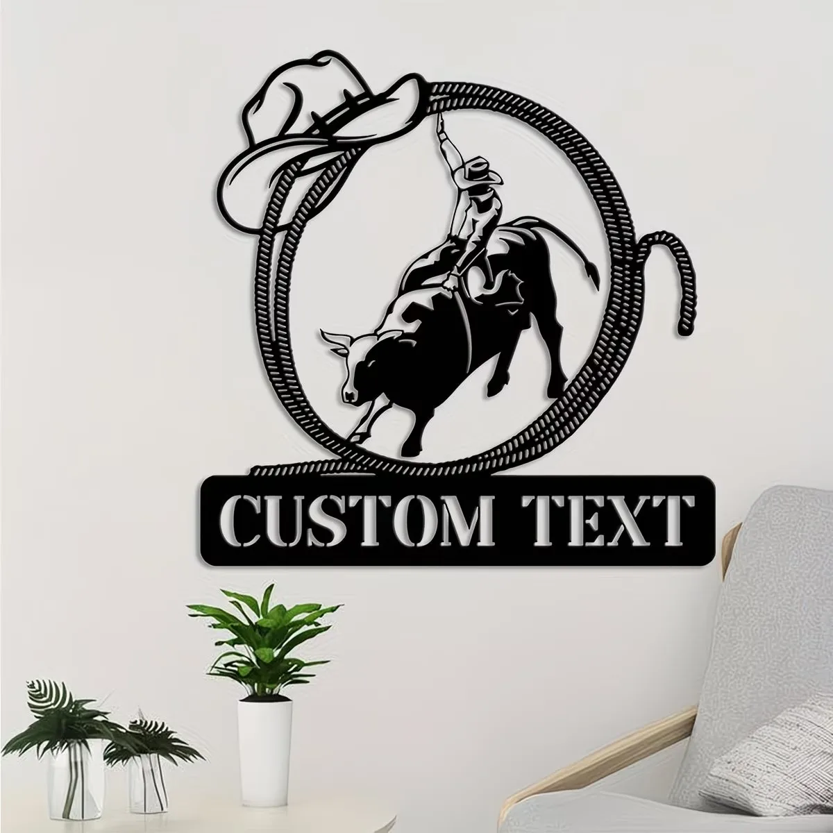 Letrero Personalizado de Metal con Diseño de Toro - Decoración Colgante para Interiores/Exteriores para el Hogar, Bar, Rancho - Casa de Campo