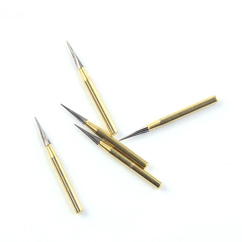 LODDEN Dental Pointed Taper Tungsten Finishing Carbide Burs FG 7612 Dentistry Grinding Drills 5pcs 21mm Triming Dentists Tools