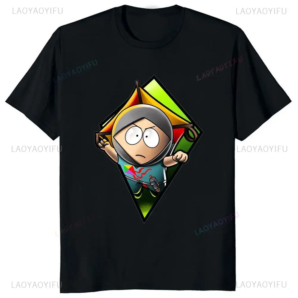 تي شيرت مطبوع من المسلسلات التلفزيونية ساوث بارك إريك كارتمان، تي شيرت هاراجوكو بأكمام قصيرة للجنسين، نمط كبير