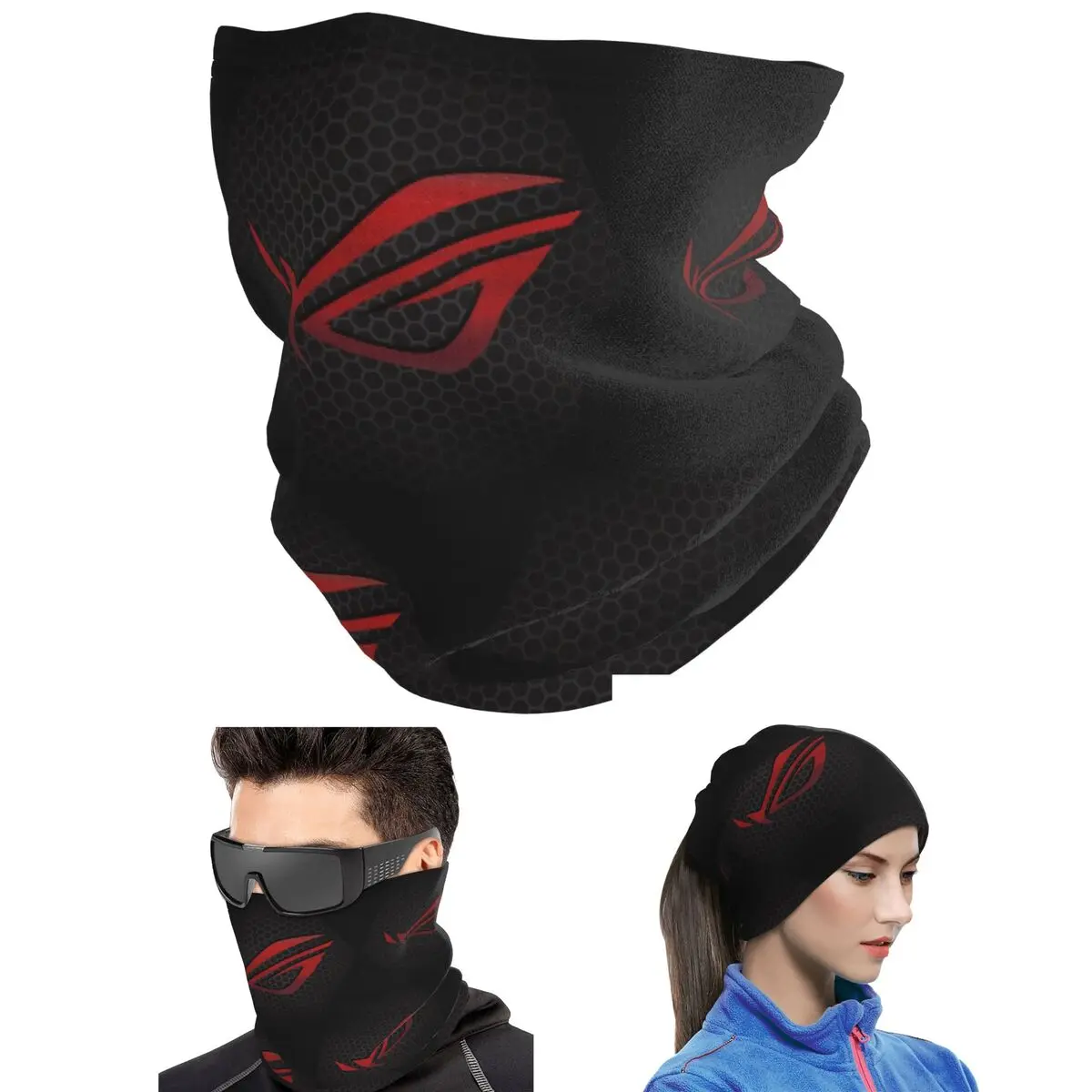 Asus Rog Future Hexagon Bandana Neck Gaiter Printed Wrap Scarf Cycling Headband For Men Women Adult Breathable