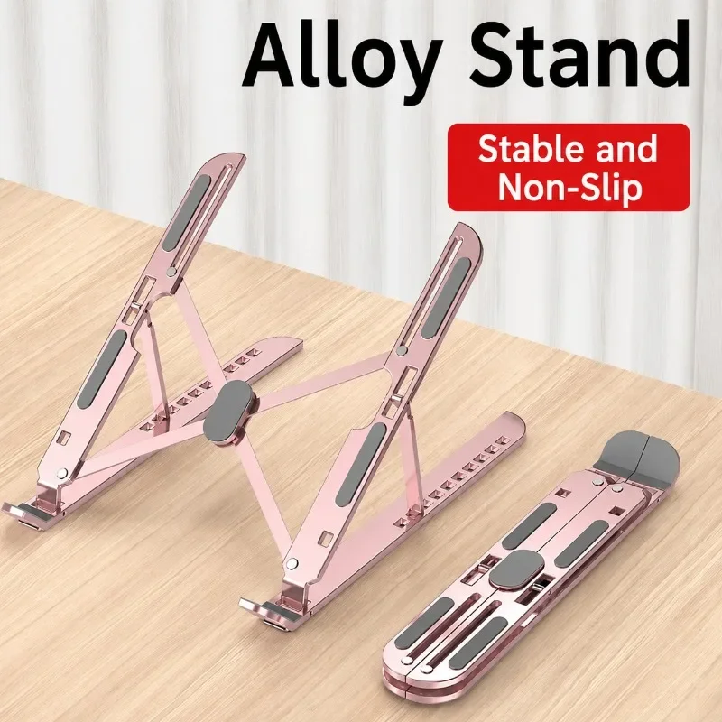 Adjustable Aluminum Laptop Stand Portable Cooling Riser Ergonomic Desktop Holder Compatible with 17 Inch Notebooks