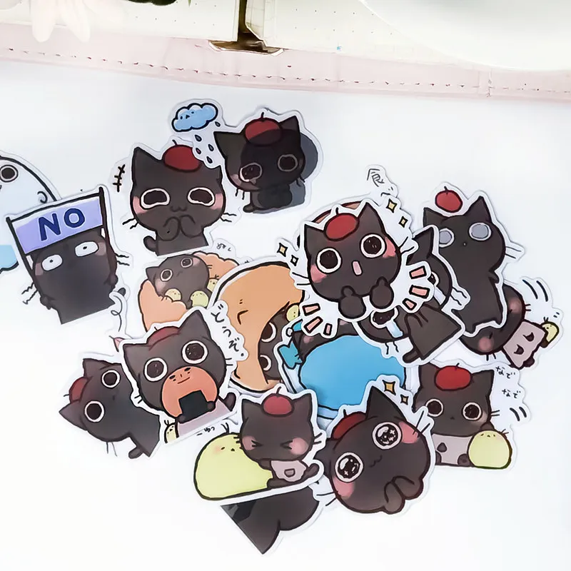 40pcs Cute Cats Hand Account Stickers Decal For Phone Car Case Waterproof Laptop Album Diary Backpack Kids Toy Stickers