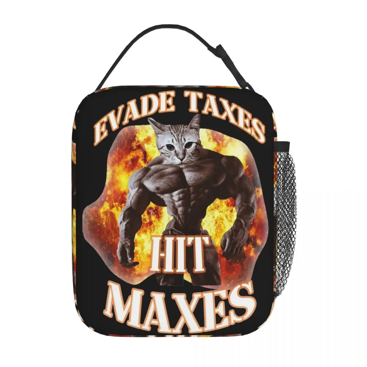 

Evade tax Hit Maxes Cat Gym Meme изолированная сумка для ланча, смешные пакеты для пищевых контейнеров с животными, портативная Термосумка для ланча