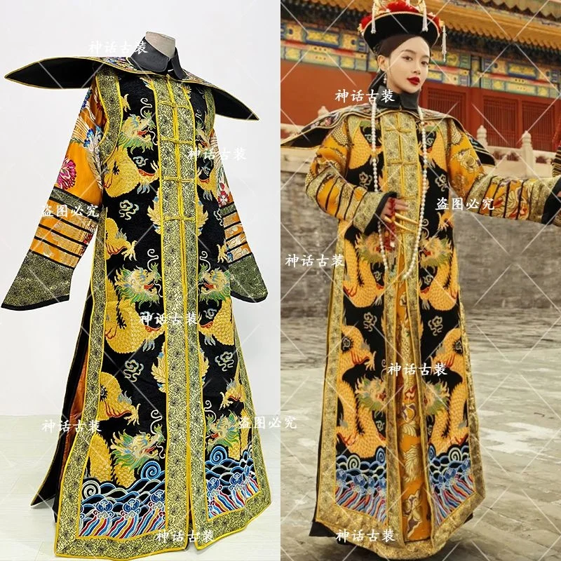 Qing Han women Qing Dynasty Clothing Hanfu Qipao Chinese Traditional Dress for Women Embroidered Long Cheongsam Mamianqun