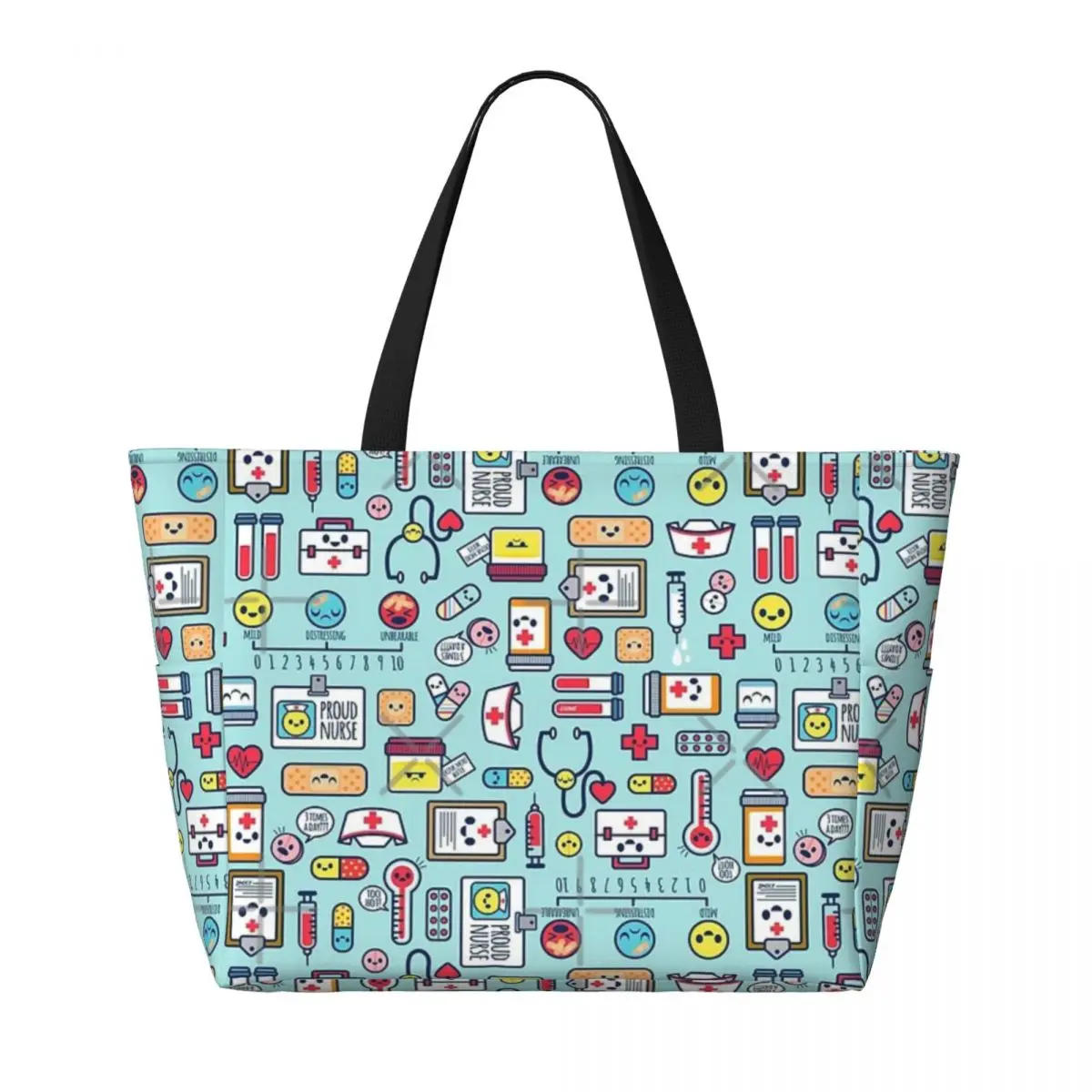 Sac de voyage de plage pour infirmière, sac fourre-tout, cadeaux de shopping populaires, cadeau d'anniversaire, motif multi-style, fier d'être une infirmière