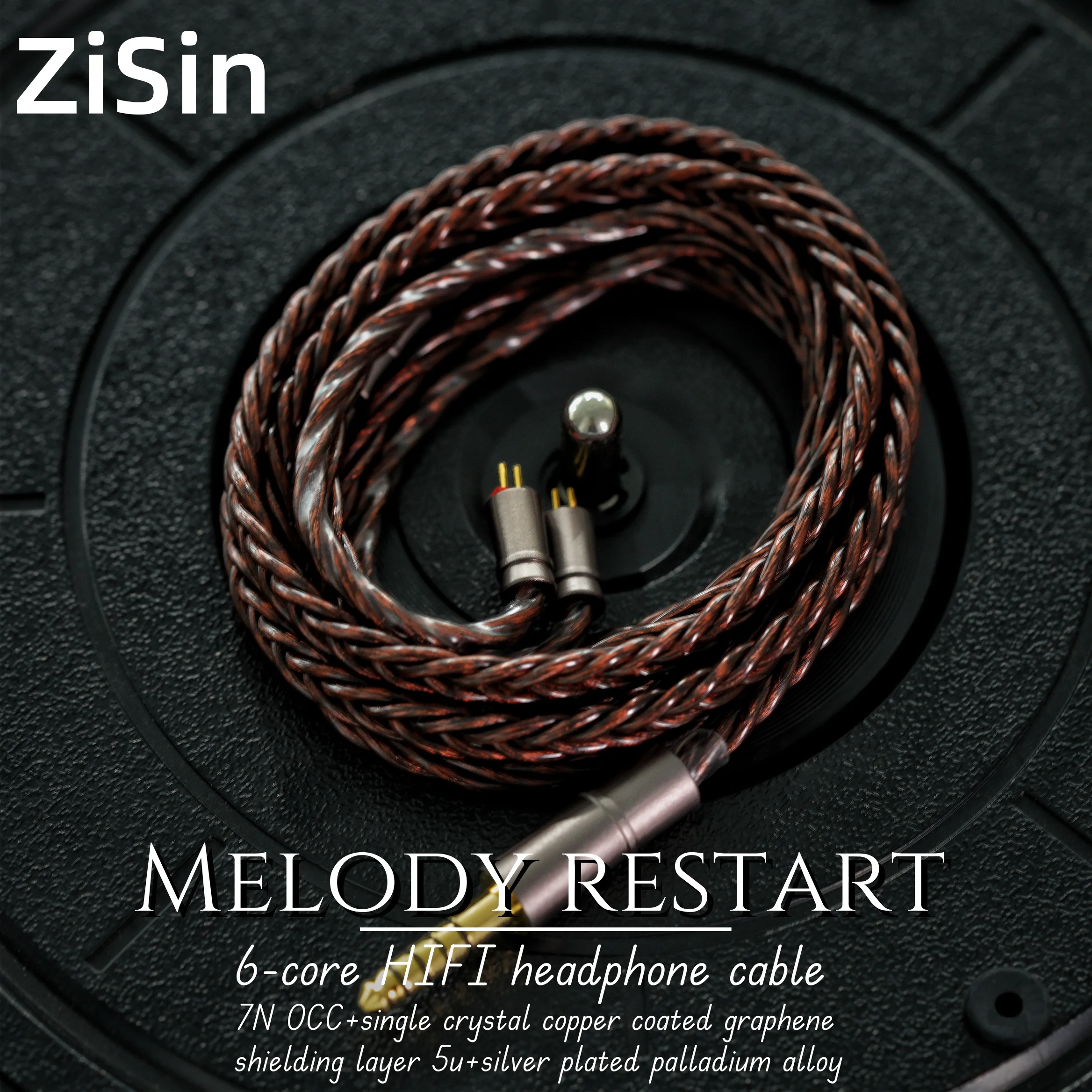 

ZiSin-333 iem cable 2.5/3.5/4.4mm balanced gold-plated plug interface compatible with 0.78 2pin/MMCX/IE900/dual 3.5mm connectors