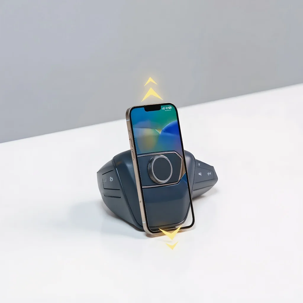 

​​Mini Magnetic Car Phone Holder - Steering Wheel Mount with Suction Magnet for All Phones​​