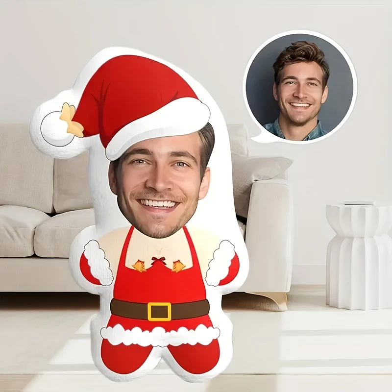 A Custom Christmas Humorous and Funny Throw Pillow, Personalized Photo Custom Pillow, Digital Double-sided Printing Design, Suit