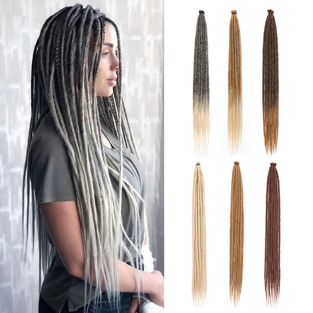 Synthetic Dreadlock Extensions 10 Root/pack Hippie Single Ended Dreads Ombre Loc Extensions 24 Inch Reggae Style Crochet Hair