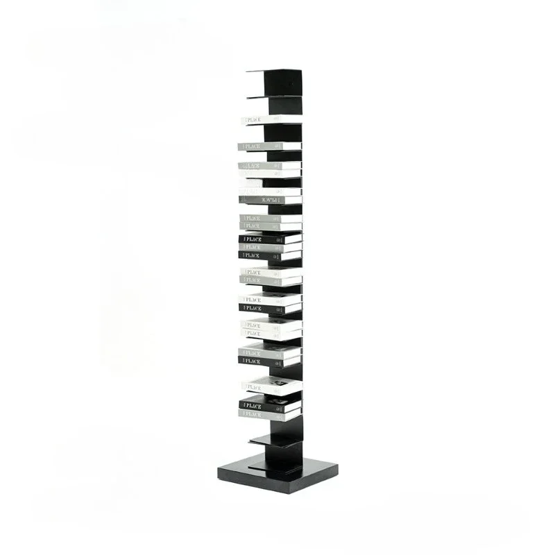 Italian minimalist bookshelf floor shelf, light luxury floor living room reading shelf