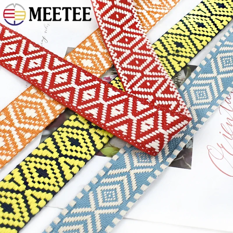 

2/5/8/10M 38mm Jacquard Cotton Webbing Belt for Bag Decorative Ribbon Band Garment Backpack Bias Binding DIY Sewing Accessories