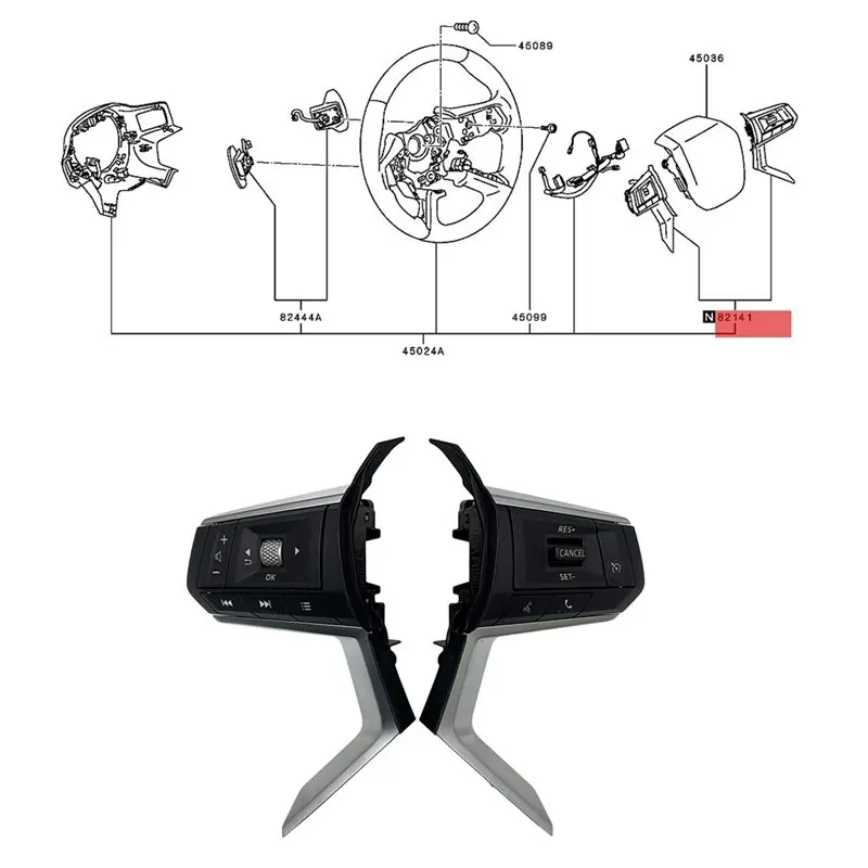 Durable-For Outlander 1.5T 21-25 8616A121 E228151 E228171 Steering Wheel Cruise Switch Volume Control Button 1 Pair