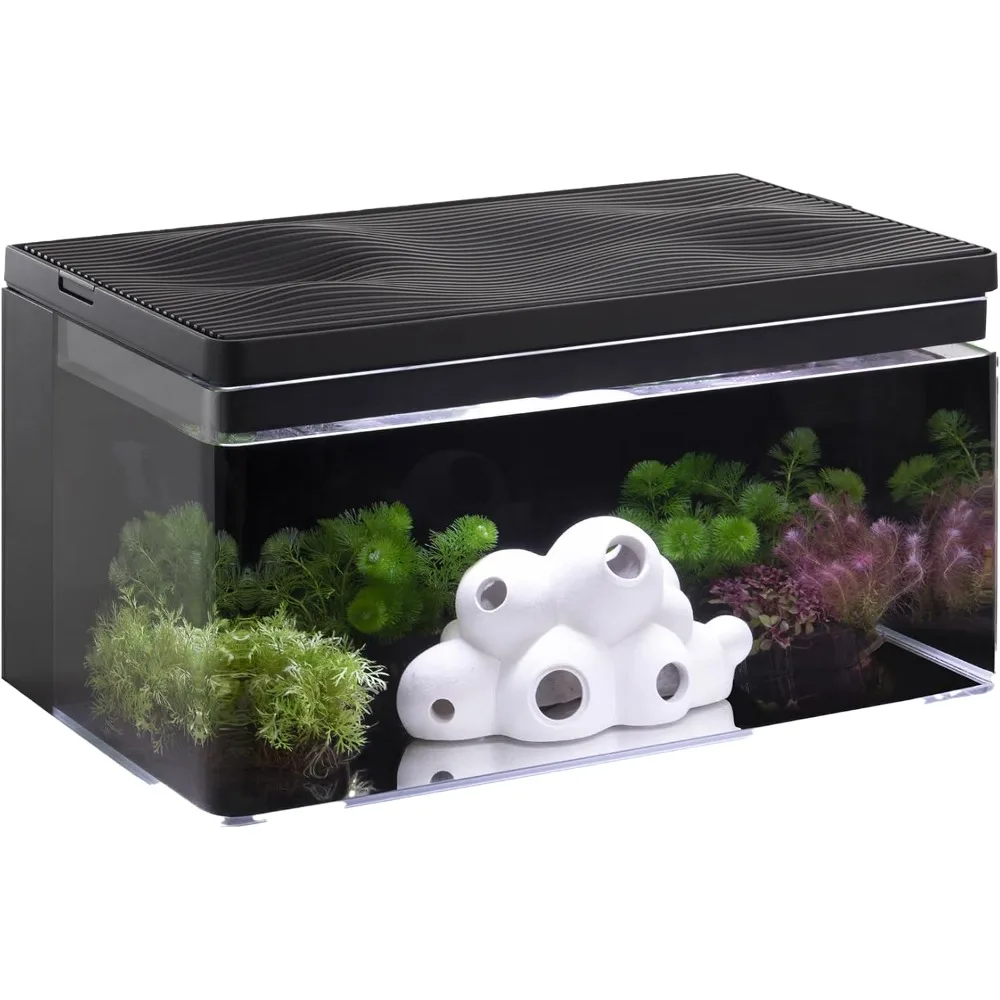 

Premium All-in-One Aquatic Tank IF Design with Premium LED Light Patented Filtration System and Ultra-Quiet Water Pump