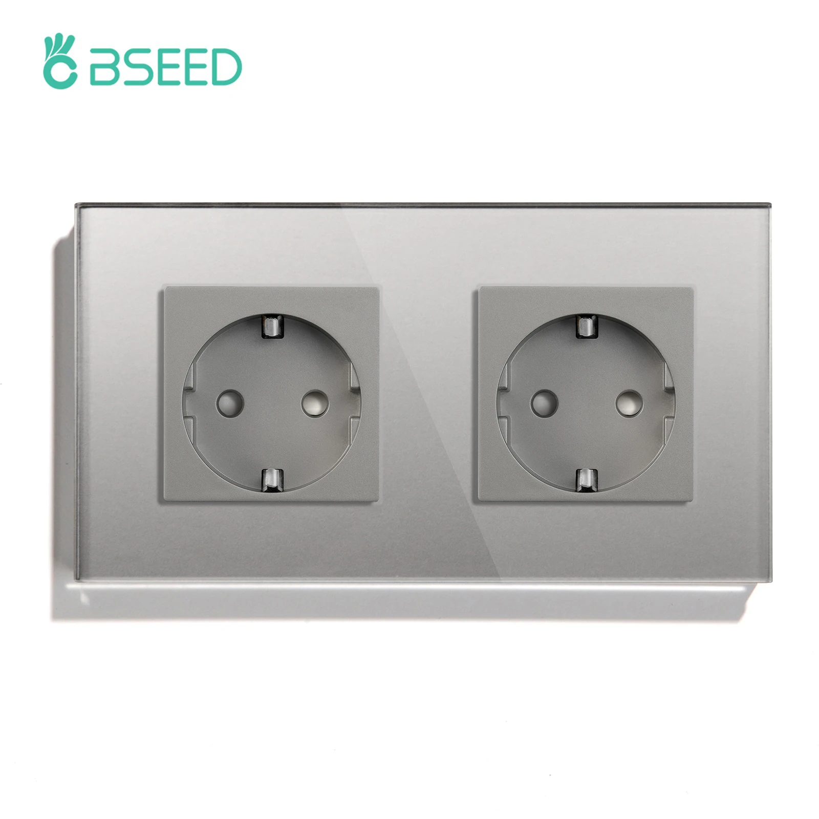 Bseed Wall Touch Light Switch 1/2/3Gang 2-weg lichtschakelaar met EU-aansluiting USB Type-C glazen paneel Blauwe achtergrondverlichting 240V voor trappen