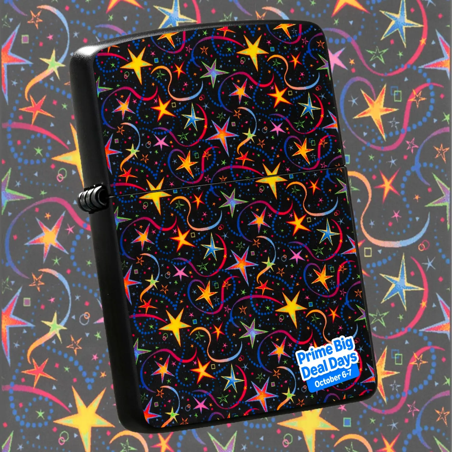 Fun Starry Sky Print Lighter Vibrant Gradient Glowingpattern Portable Versatile Igniter For Daily Camping Party Use Eye-Catching Retro 90S Aesthetic Smooth Operation Ideal As Practical Decor Nice Gift For A Humorous And Interesting Lighter