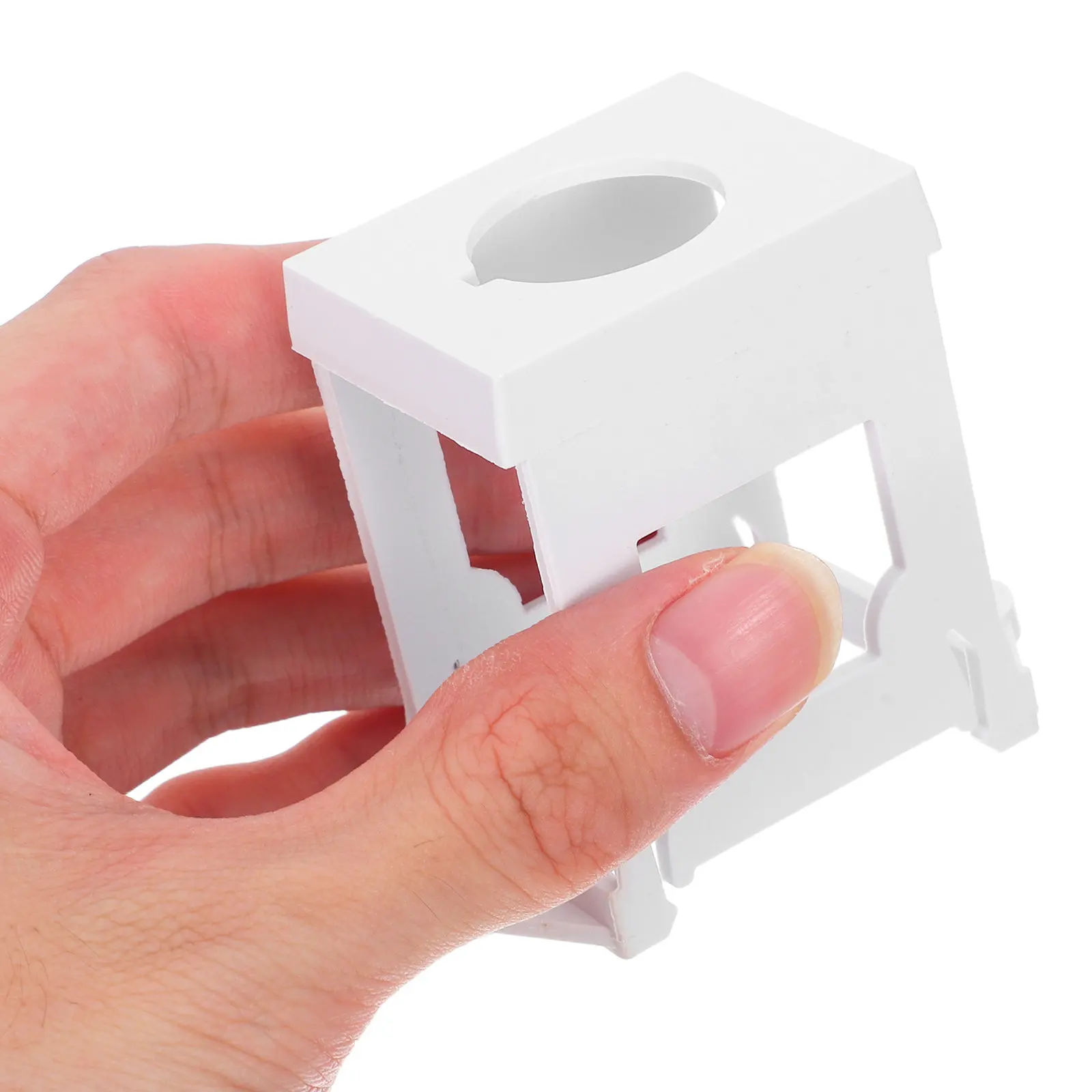 

4Pcs White Rail Mounting Bracket for 22Mm Diameter Push Button Switches Rail Adapter for Emergency Stop Control Panels