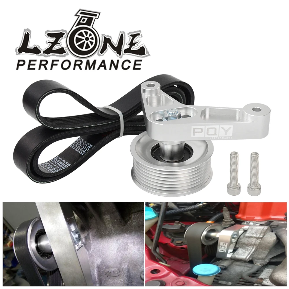 

LZONE - Adjustable EP3 Pulley Kit For Honda 8th 9th Civic All K20 & K24 Engines with Auto Tensioner Keep A/C Installed JR-CPY01