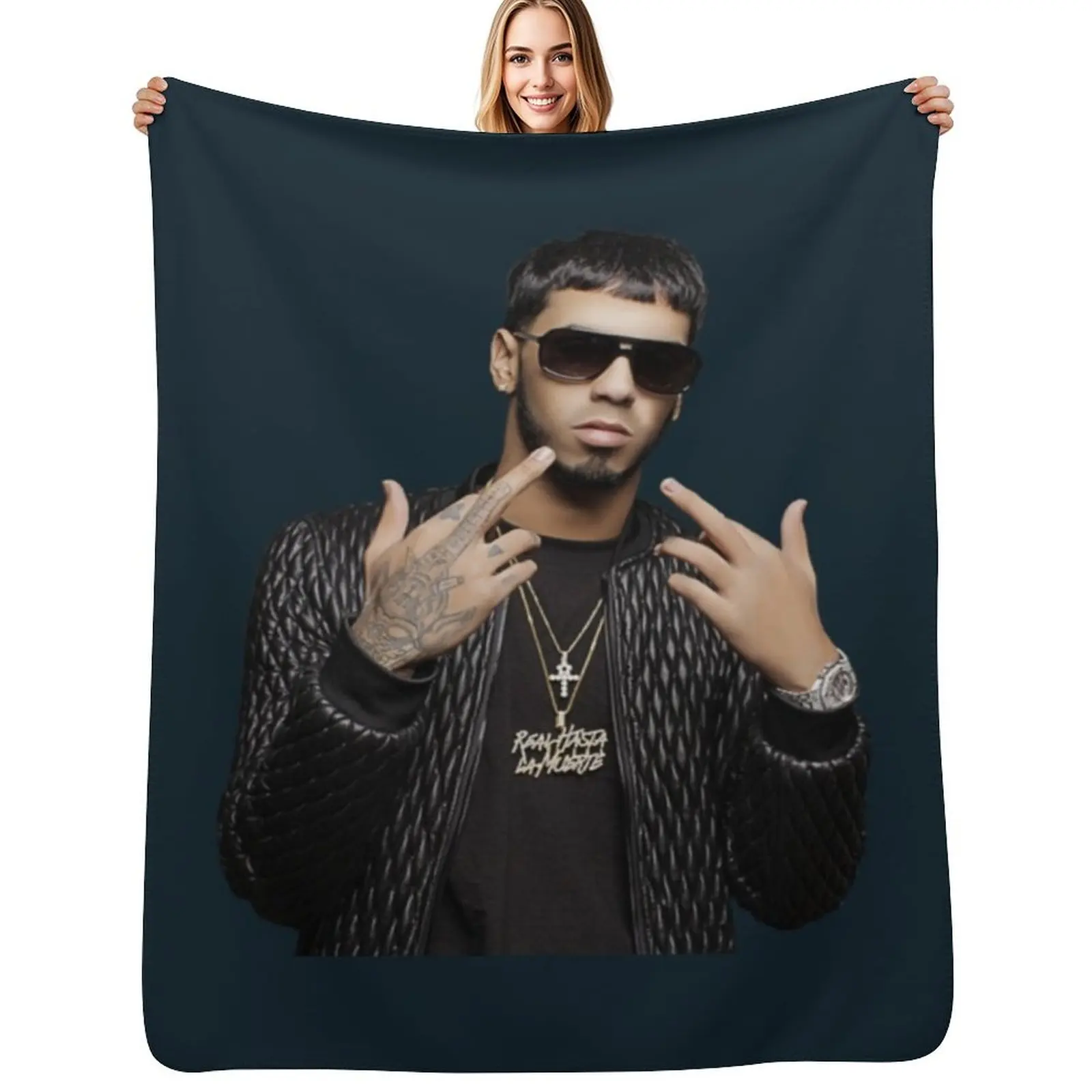 

Anuel AA Throw Blanket Cute Extra Large Throw Polar Hair Blankets