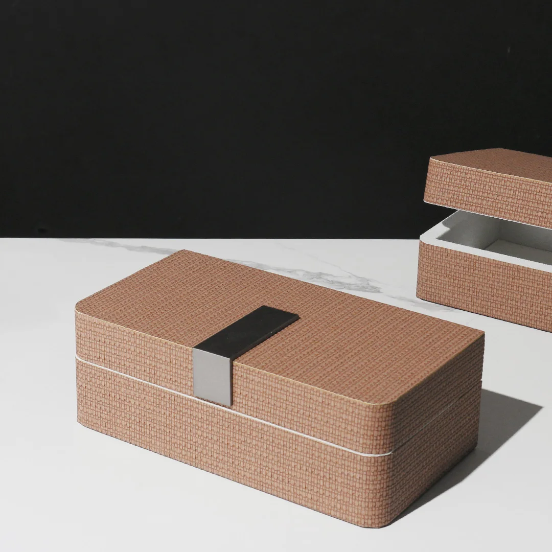 Modern Home Bedroom Round Corner Rectangular Storage Box Creative Jewelry Box Showroom Sales Office Soft Decoration Box