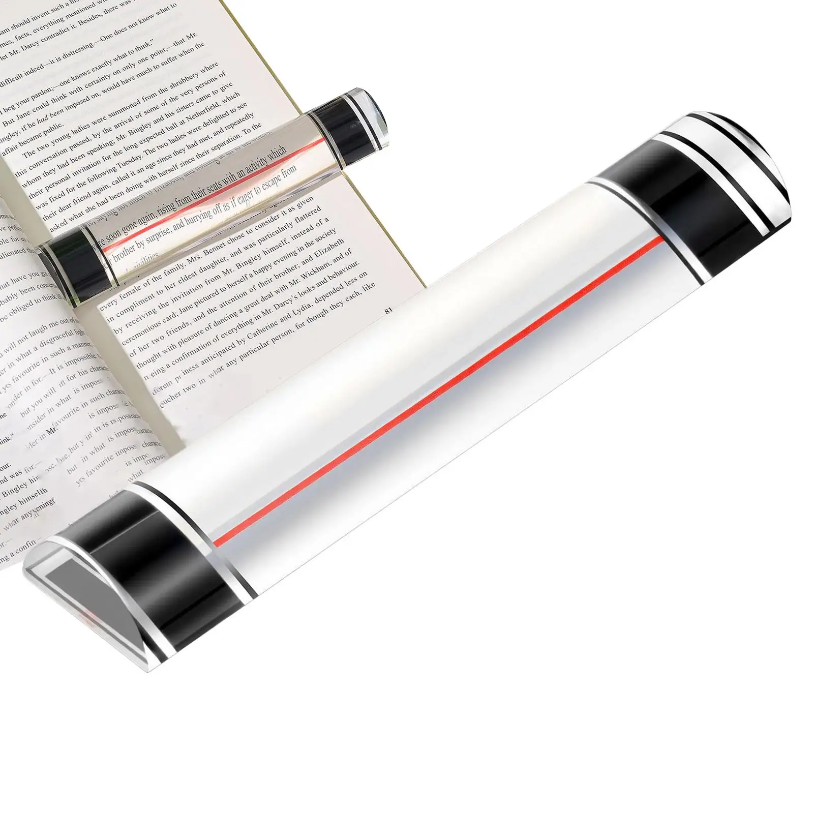 

Лупа-линейка с раздвижными маркерами Точное руководство Лупа для чтения страниц книги для небольших печати Библейский документ Газета