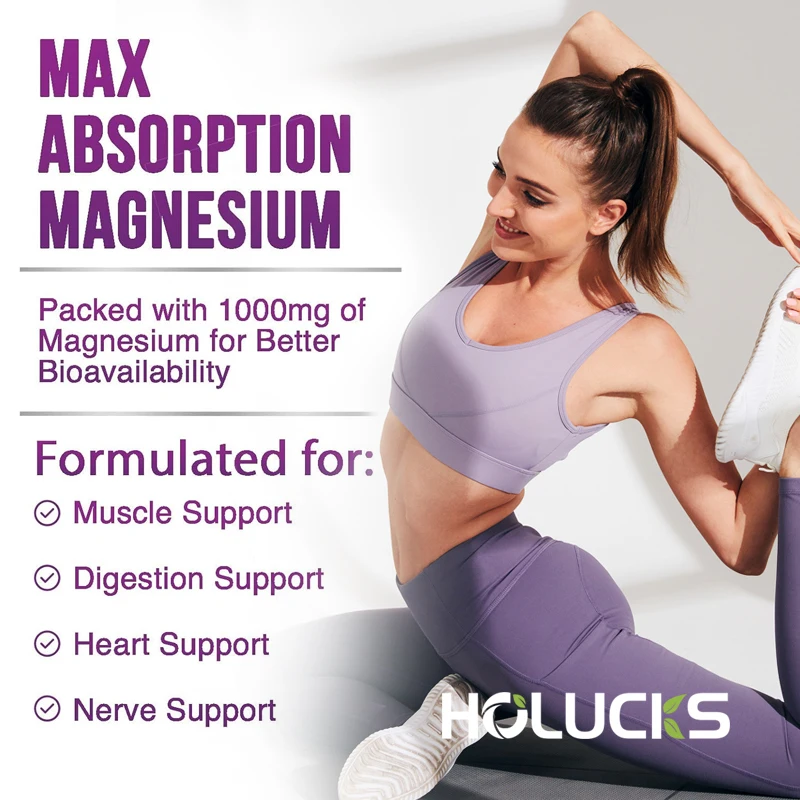 Magnesium Citrate 1000mg -  for Muscle, Nerve, Bone and Heart Health Support, High Absorption Citrate Complex Capsules