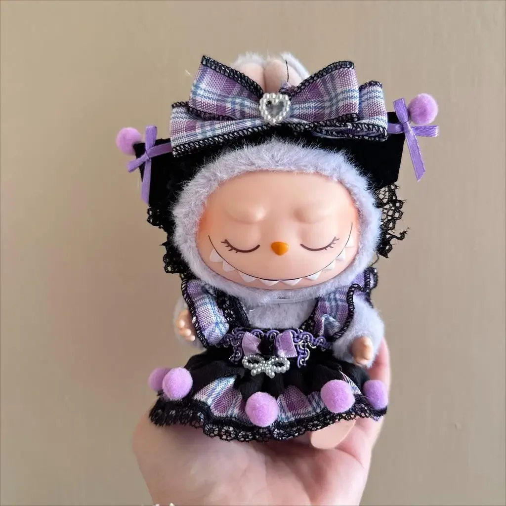 Mini Doll'S Clothes Outfit Accessories For Korea Kpop Exo Labubu Idol V2 purple dress Clothing Gift