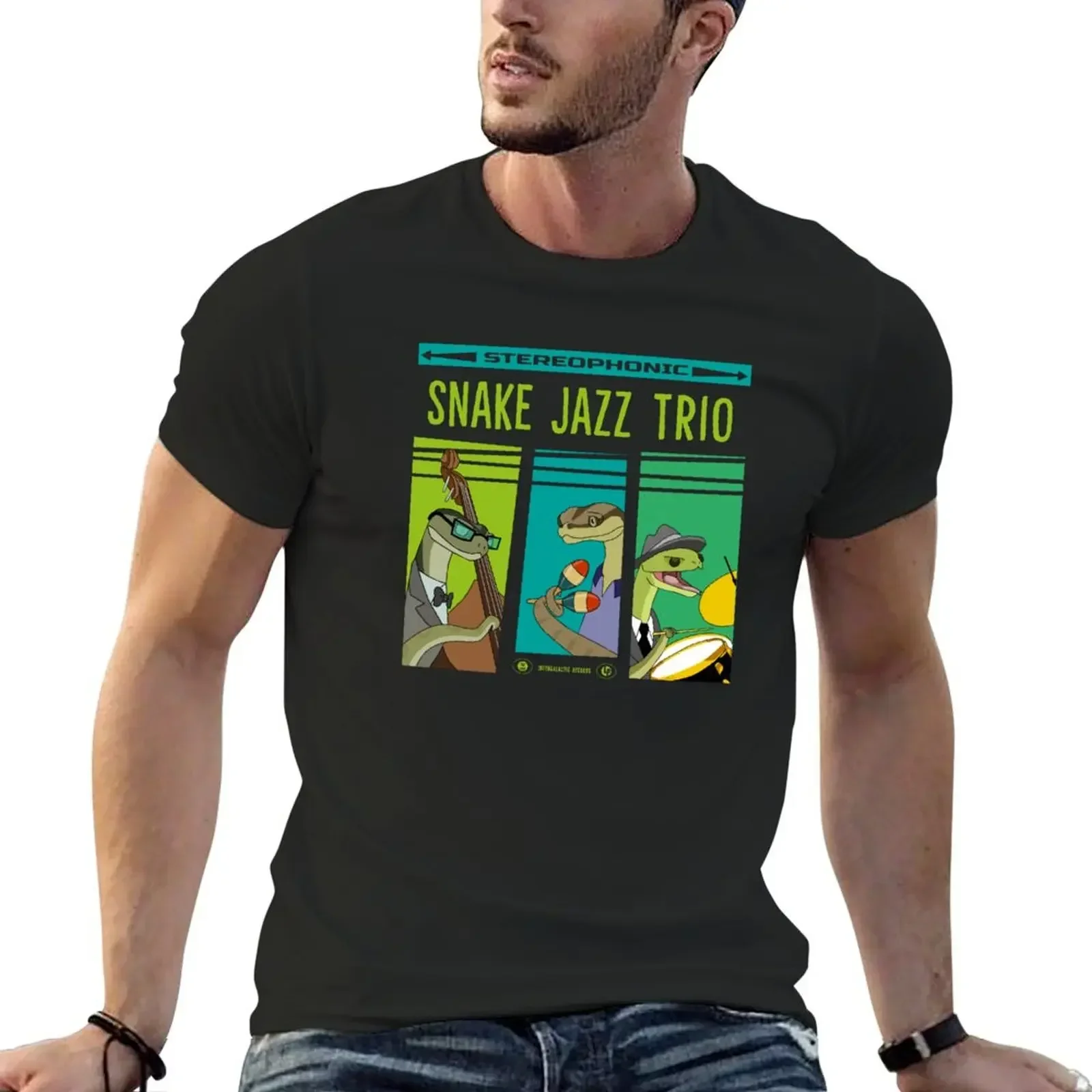 

Snake Jazz Trio Vinyl T-Shirt Aesthetic clothing vintage clothes mens champion t shirts