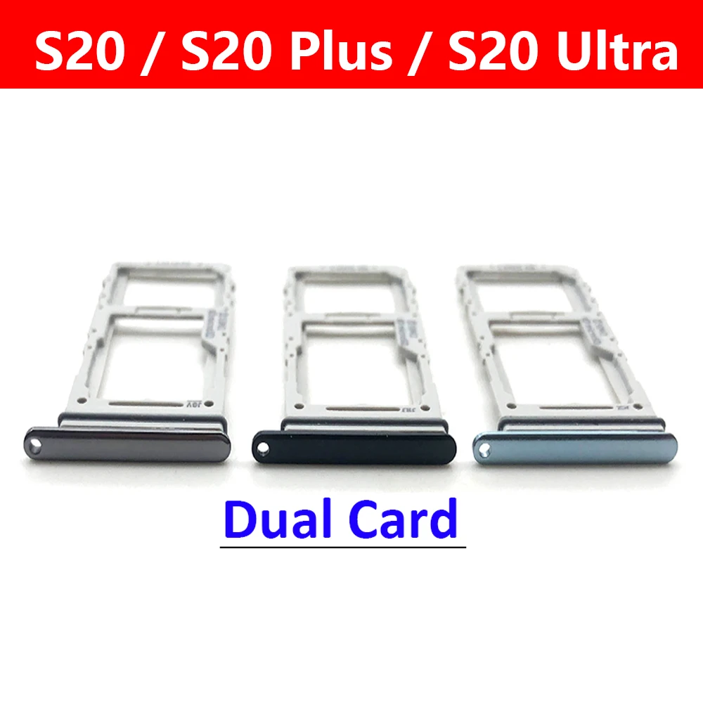 New For Samsung S21 S20 Plus Ultra Fe Dual SIM Card Slot SD Card Tray Holder Adapter Replacement Spare Parts