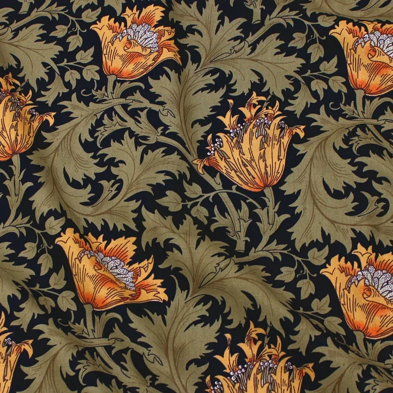 145x50cm Featured Retro Style Cotton Large Floral Fabric, Printed Plain Dress, Shirt and Clothing Fabric Sewing Accessories