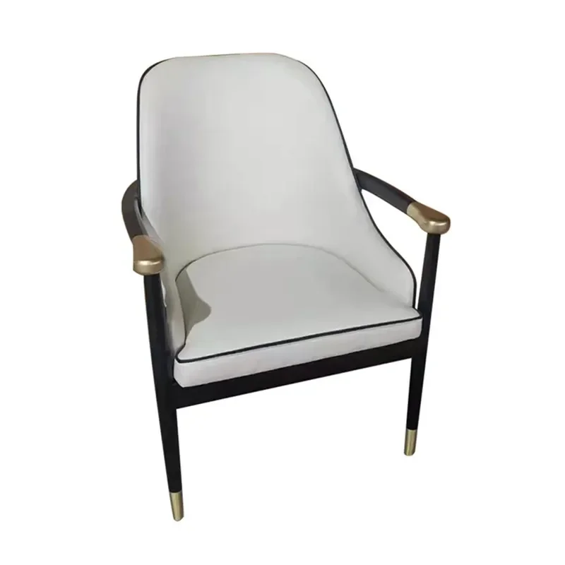

Luxury Style Design Home Furniture Kitchen Modern Leather Seat Dining Chairs Elegant Coffee Arm Living Room Chair