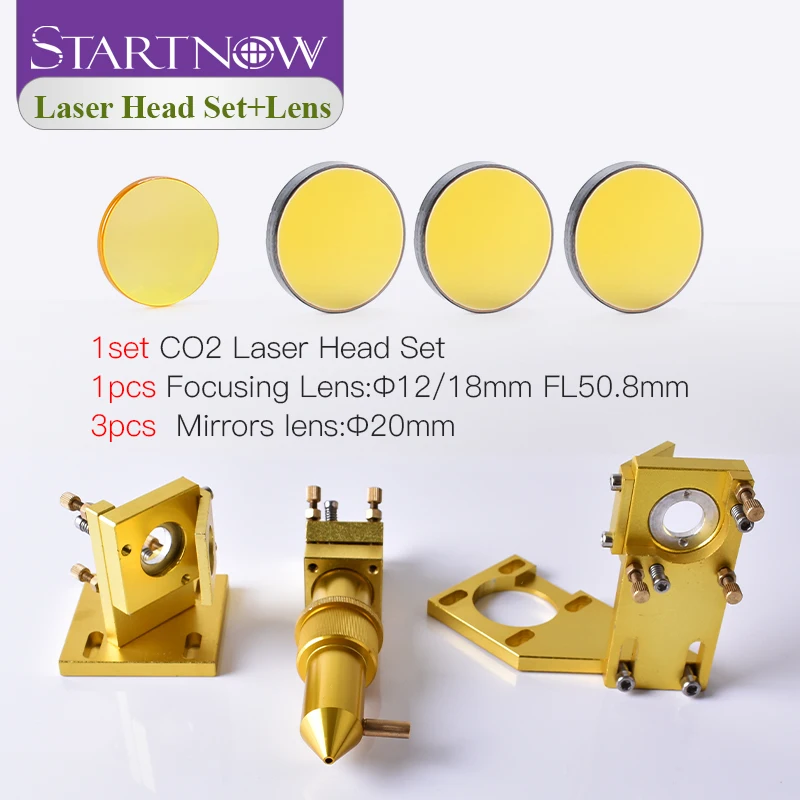 Startnow Kit Laser CO2 componenti di Base Set di testine Laser supporto per montaggio a specchio per obiettivo per pezzo di ricambio per macchina