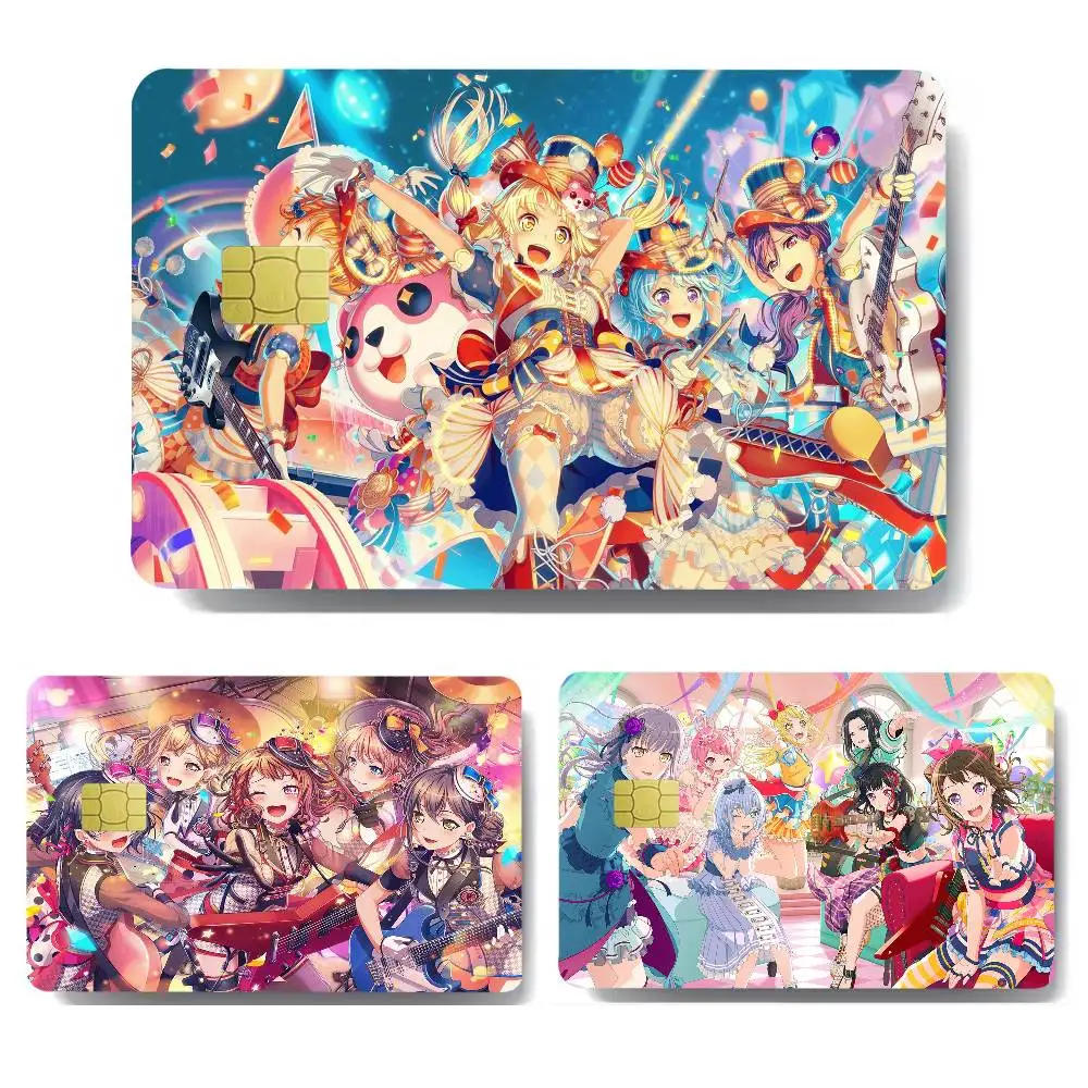 ملصقات بطاقات B-BanG D-DreamS لتفقية بطاقة الائتمان الخصم أو حفظ الغلاف على قبالة رقيقة جدًا لا تتلاشى ملصق غطاء الجلد