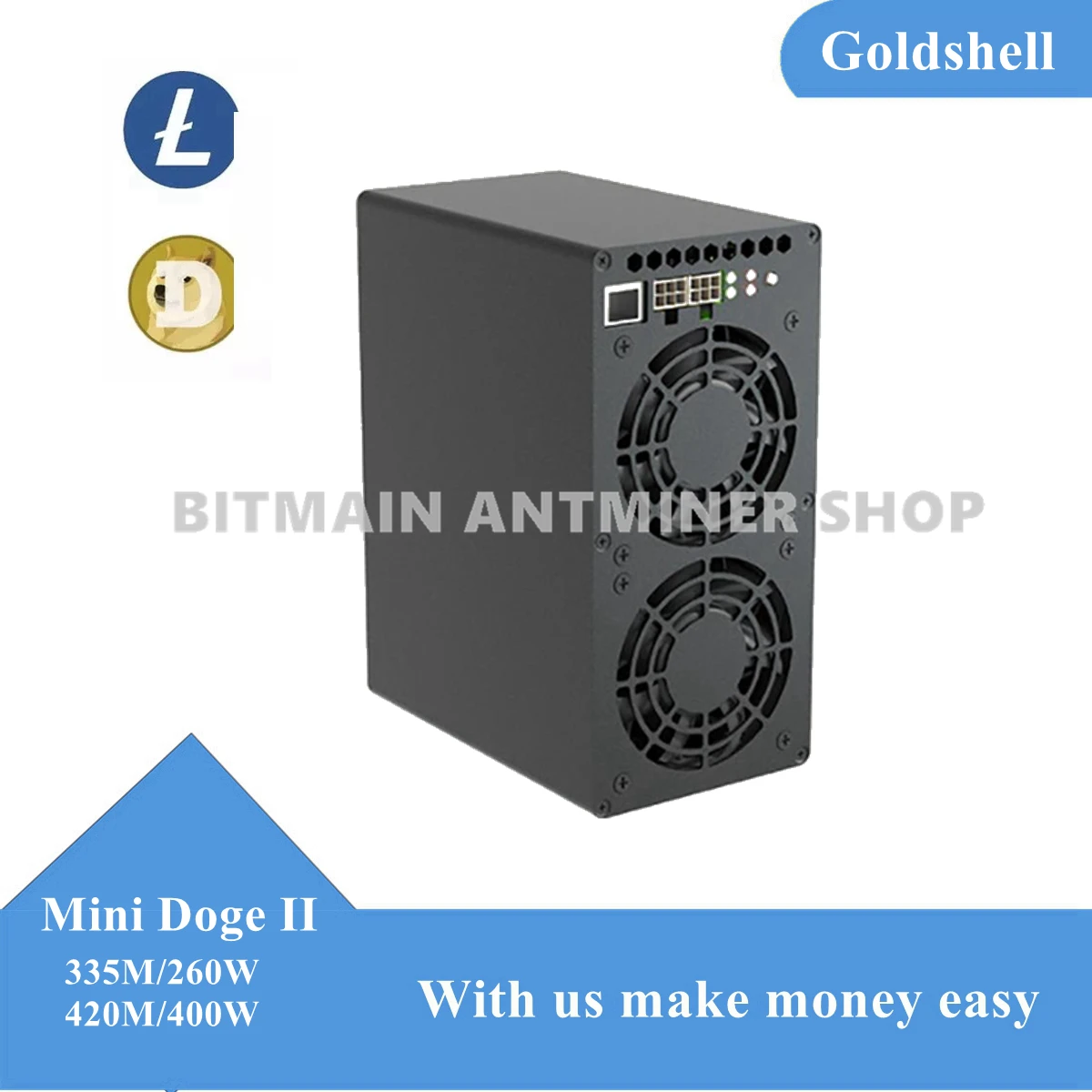 

Newest MINI DOGE II 335MH/S 260W &420MH/S 400W Hashrate doge Miner 2 Silent network upgraded MINI DOGE PRO With PSU optional