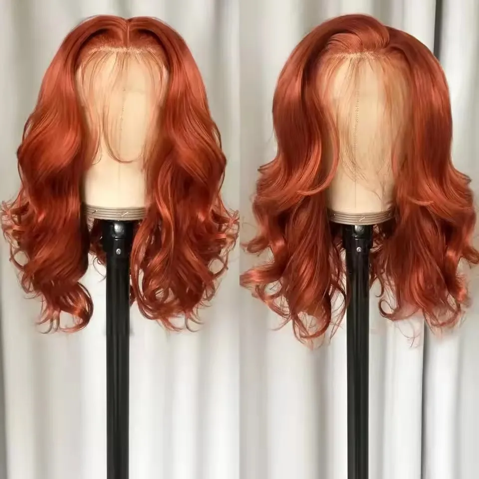 13*4 Body Wave Dark Brown Synthetic Lace Wig Long Wavy Natural Hairline Lace Front Wigs Women Cosplay Daily Use