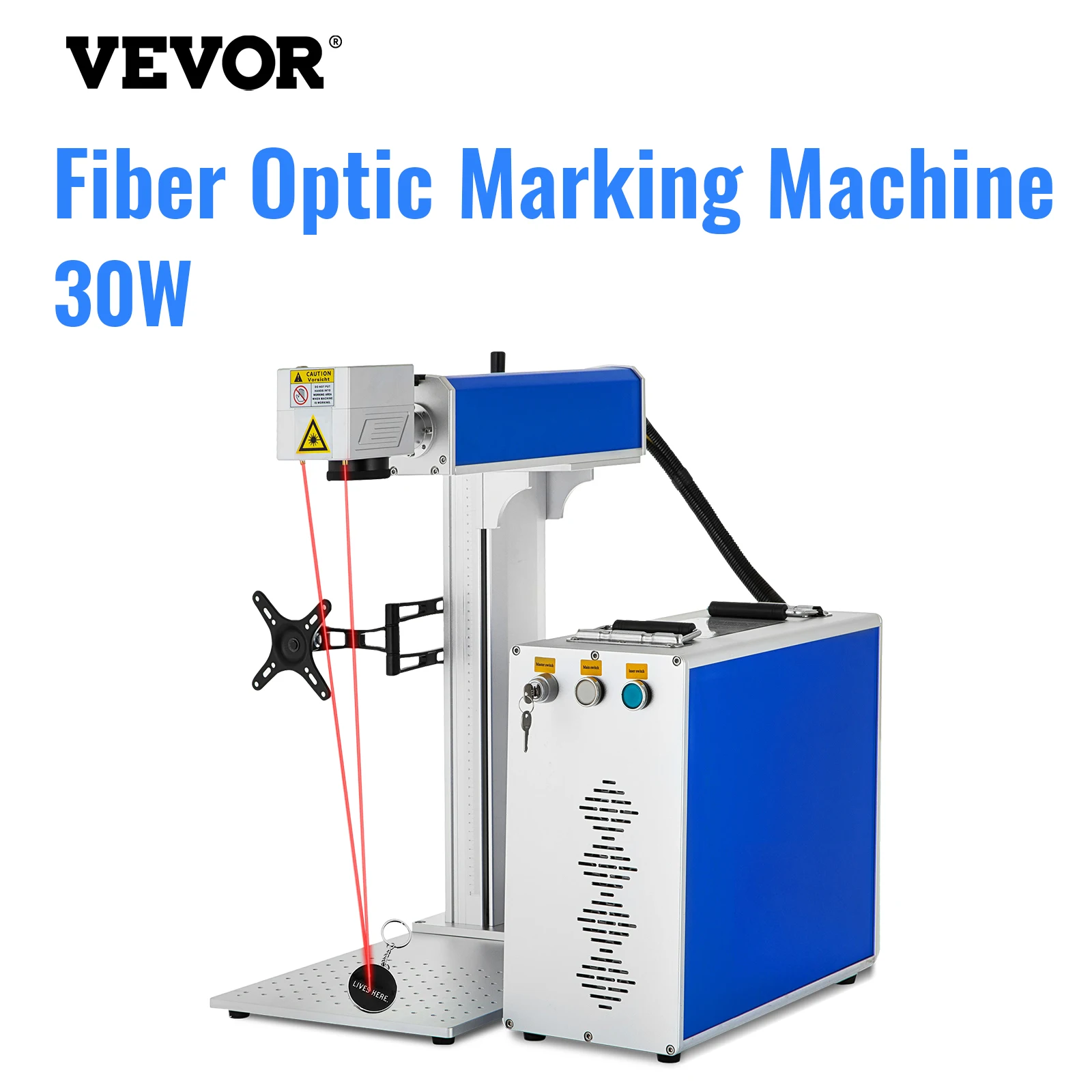 VEVOR Fiber Laser Marking Machine 30W 150*150mm 50W 200*200mm For Metal Stainless Steel Cutting Gold Silver Ring Jewelry