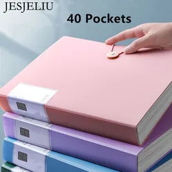 1Pcs A4 File Bag 40 Pages Budget Binder File Folders Large Capacity Documents Booklet Student Stationery Office Desk Organizer