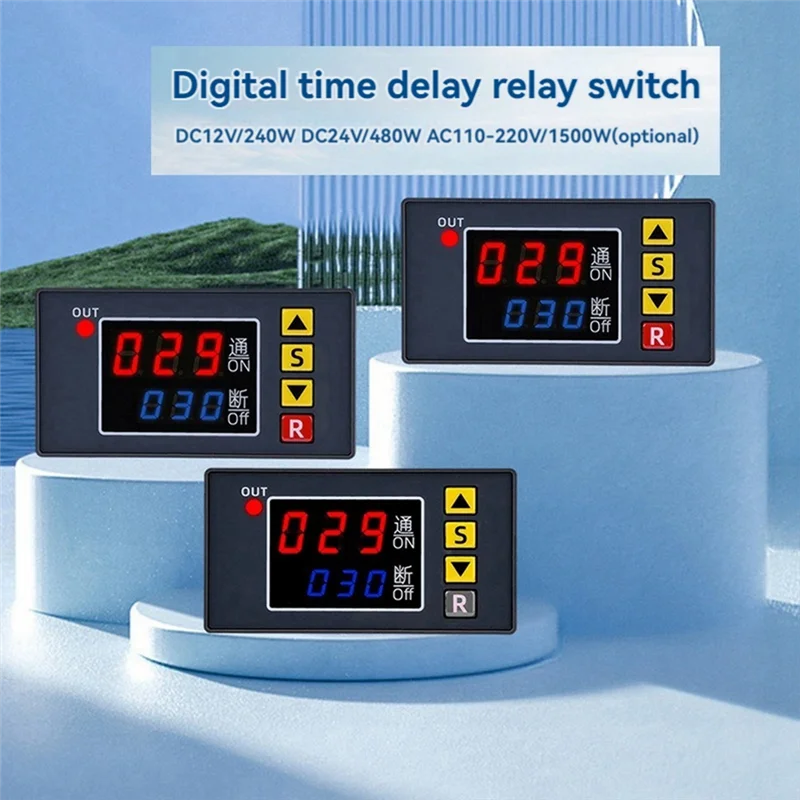 A72Z T3231 Programmable Time Controller Dual LED Display Digital Relay Time Delay Switch