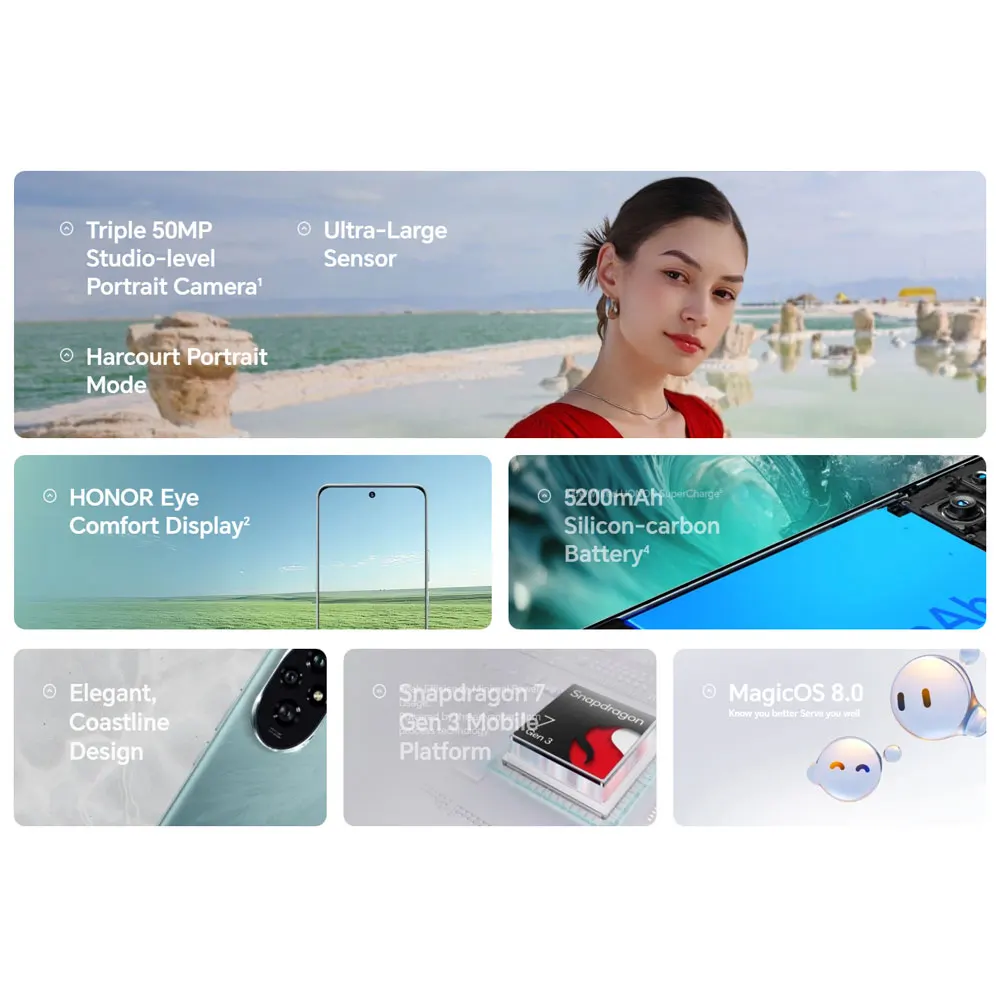 2024 Global Version HONOR 200 Snapdragon 7 Gen 3 5G Smartphone 6.7'' AMOLED Display 5200mAh Support HONOR 100W SuperCharge