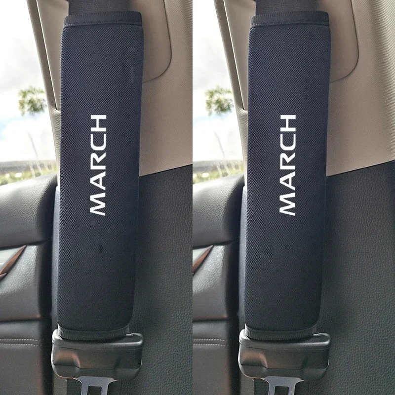 2 uds funda para cinturón de seguridad de coche almohadillas para correa de hombro accesorio de coche para Nissan March 2024 2023 2022 2021 2020 accesorios de Interior de coche